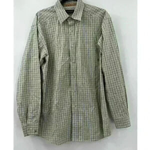 Ariat Pro Series Colorful Blue and Green Plaid Button Down Shirt -‎ Men's Large